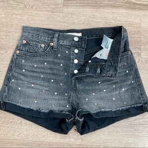 Levi's Wedgie Button Fly Denim Jean Shorts High Rise Size 28